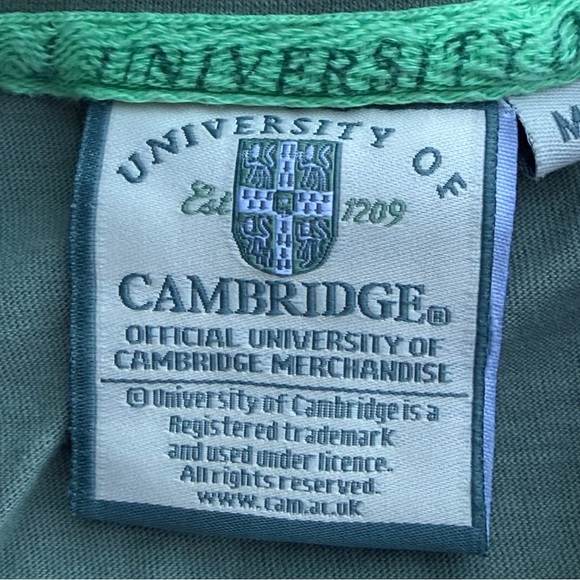 Cambridge University Official Campus Green T Shirt M‎ Crest England UK Cotton - Picture 4 of 8